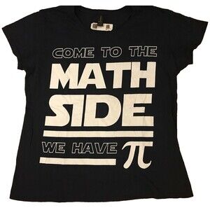 NWTs Come To The Math Side We Have Pi Pie, Women's Navy Blue T Shirt, XL-Nerd